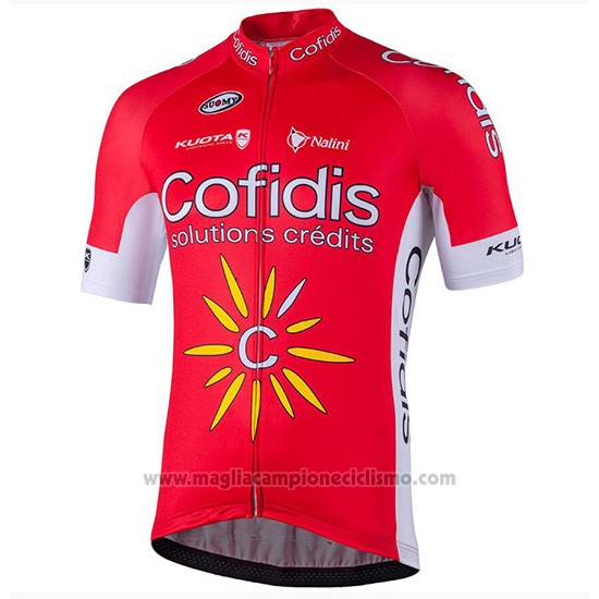 2018 Abbigliamento Ciclismo Confidis Rosso Manica Corta e Salopette